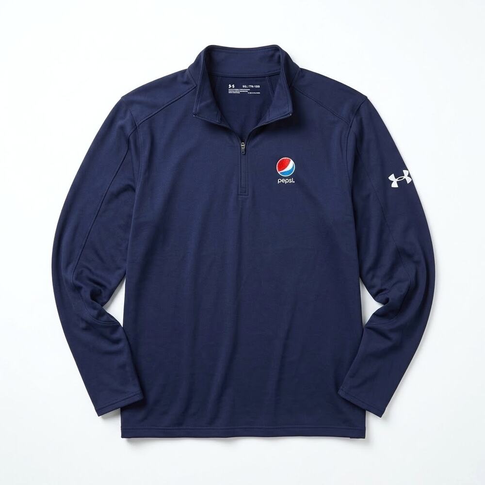 Pepsi Recycle Logo Under Armour Performance Quarter Zip Pullover Navy Mens XXL